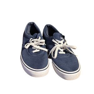 Vans Era Low Top Navy & White Front Tie Slip On Sneakers Shoes Women size 7.5